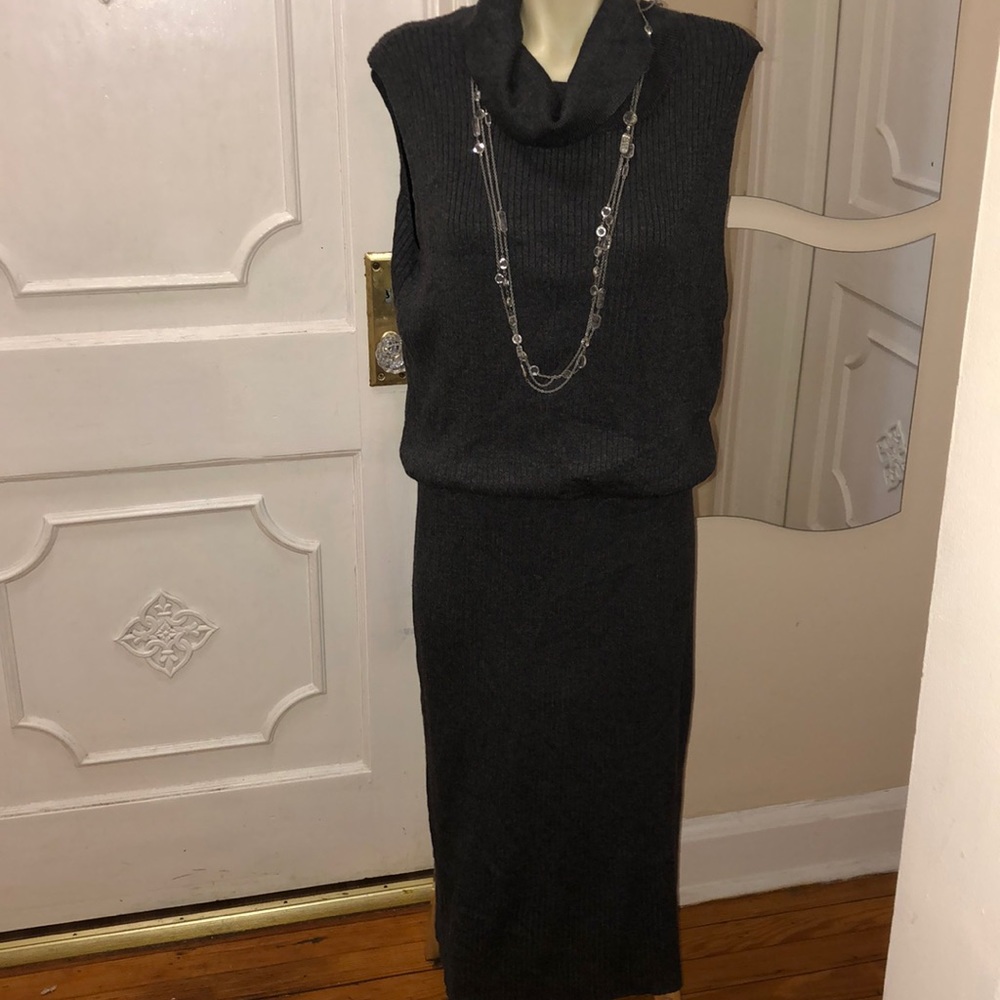 Grey knit dress